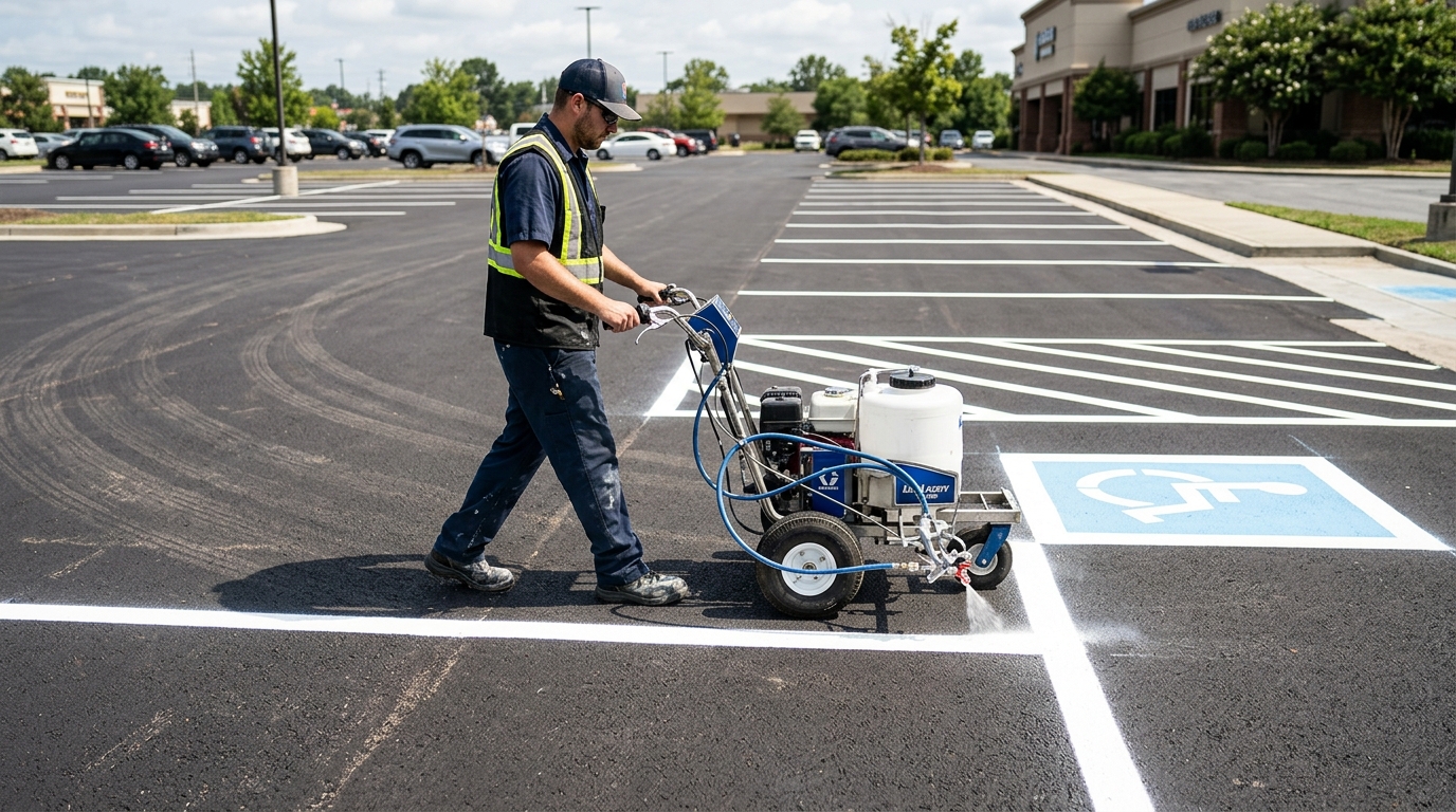 Parking lot striping
